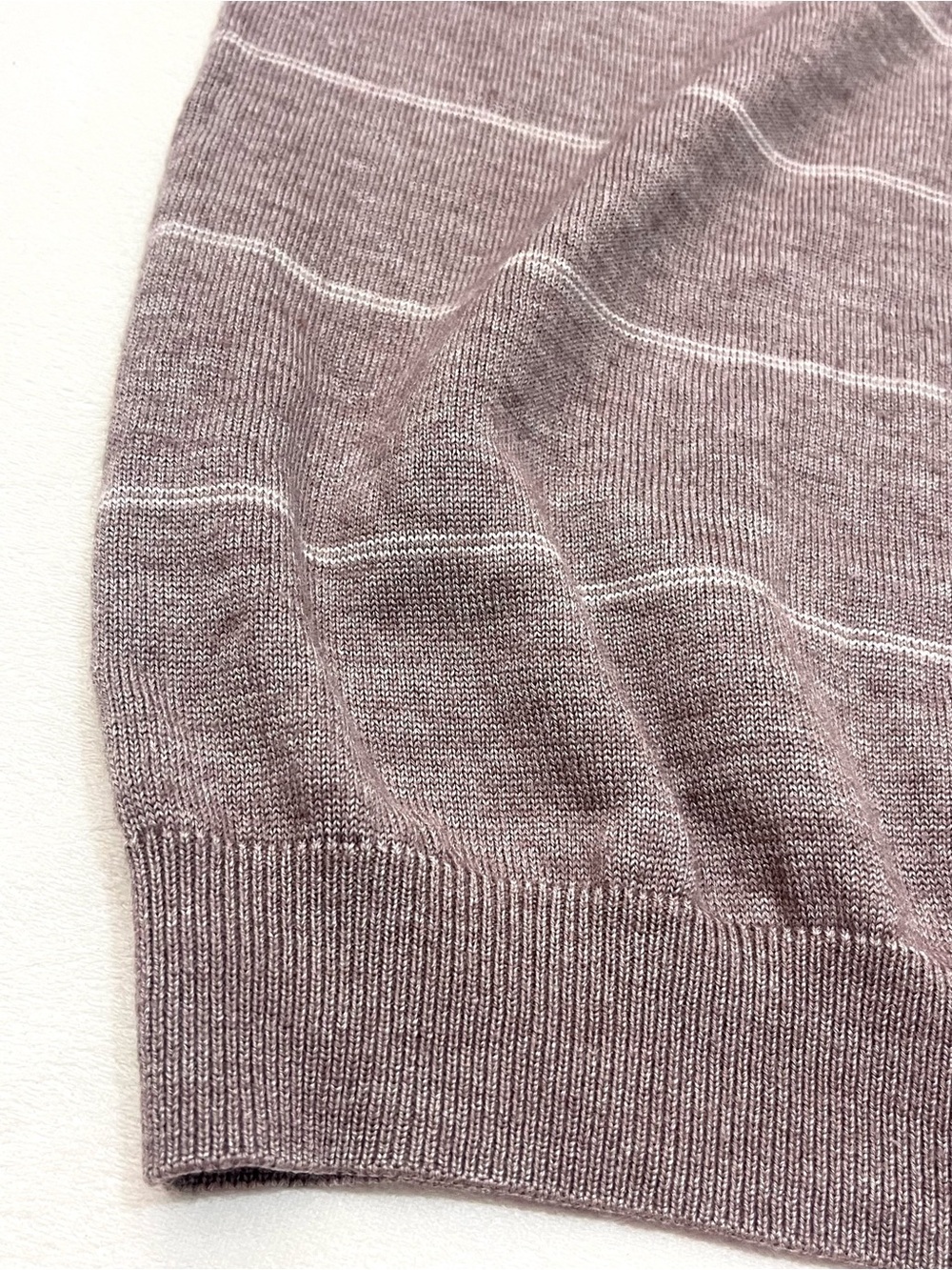 Saks Fifth Avenue Light Brown Striped Crewneck Wool Blend Sweater Women’s XL - Picture 11 of 16